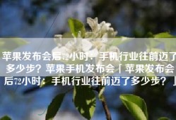 苹果发布会后72小时：手机行业往前迈了多少步？苹果手机发布会「苹果发布会后72小时：手机行业往前迈了多少步？」