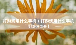 打游戏用什么手机（打游戏用什么手机好2000-3000）