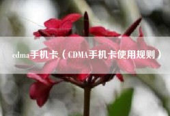 cdma手机卡（CDMA手机卡使用规则）